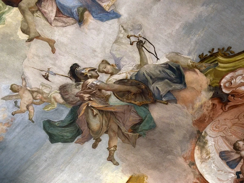 1720-Jacopo Guarana - Allegoria delle virtù - Gallerie dell'Accademia, Venezia - dettaglio